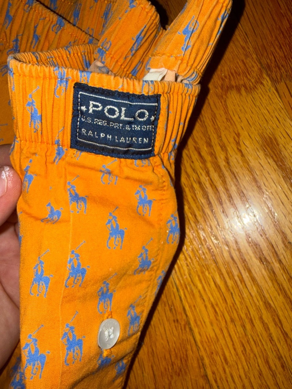 ☀️Polo by Ralph Lauren Orange pajama with Blue Polo Player Print